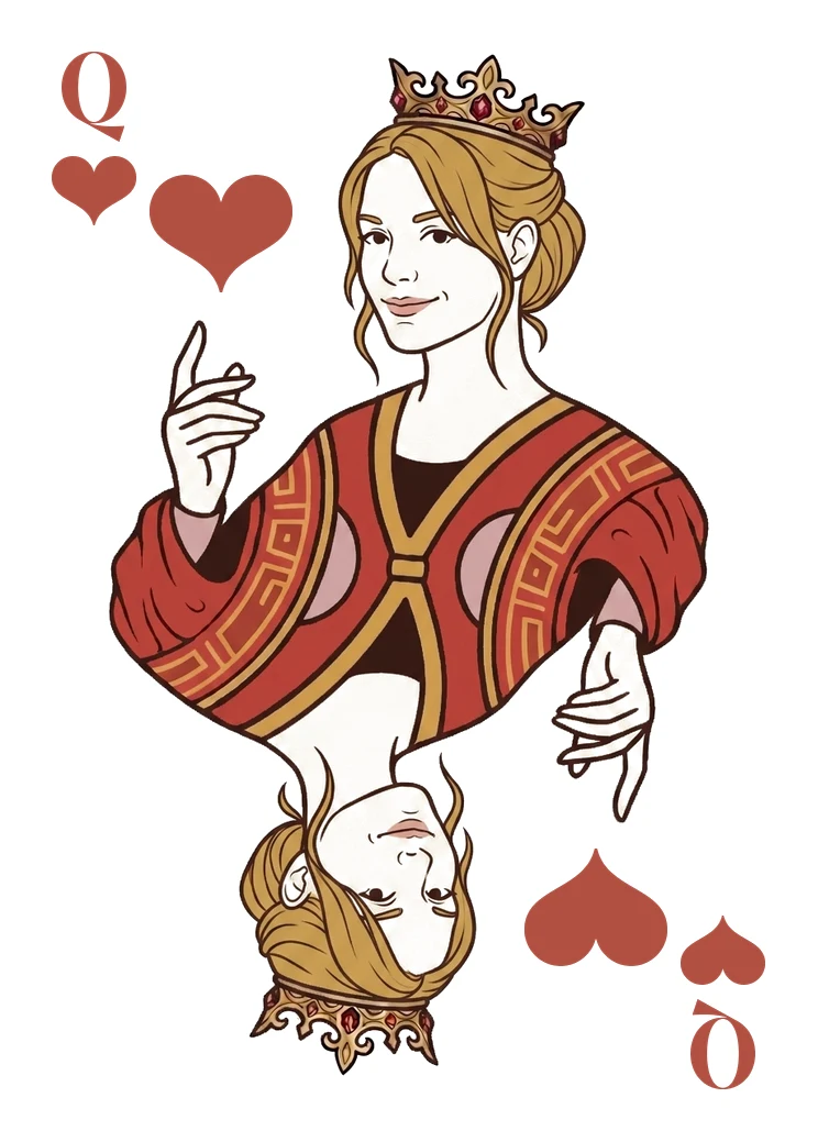 Finished queen card