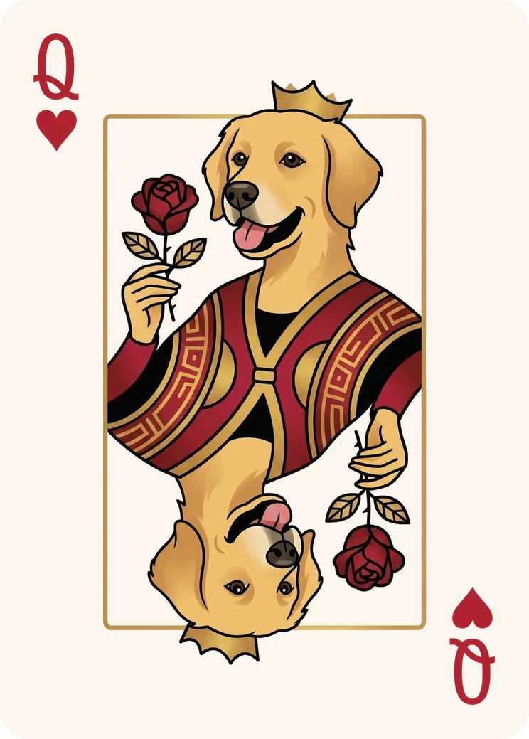 Q♥ from the Pet deck Pet Aristocratic